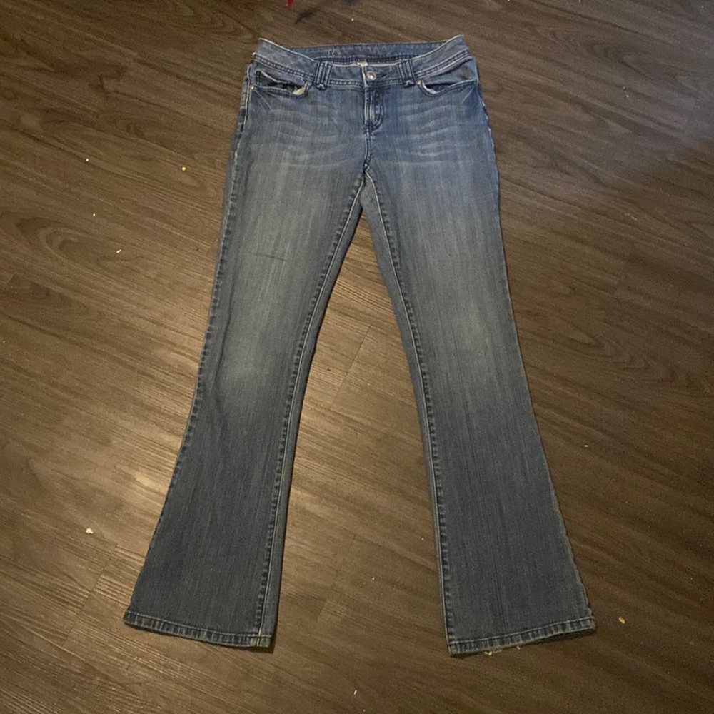 Denim low rise pants